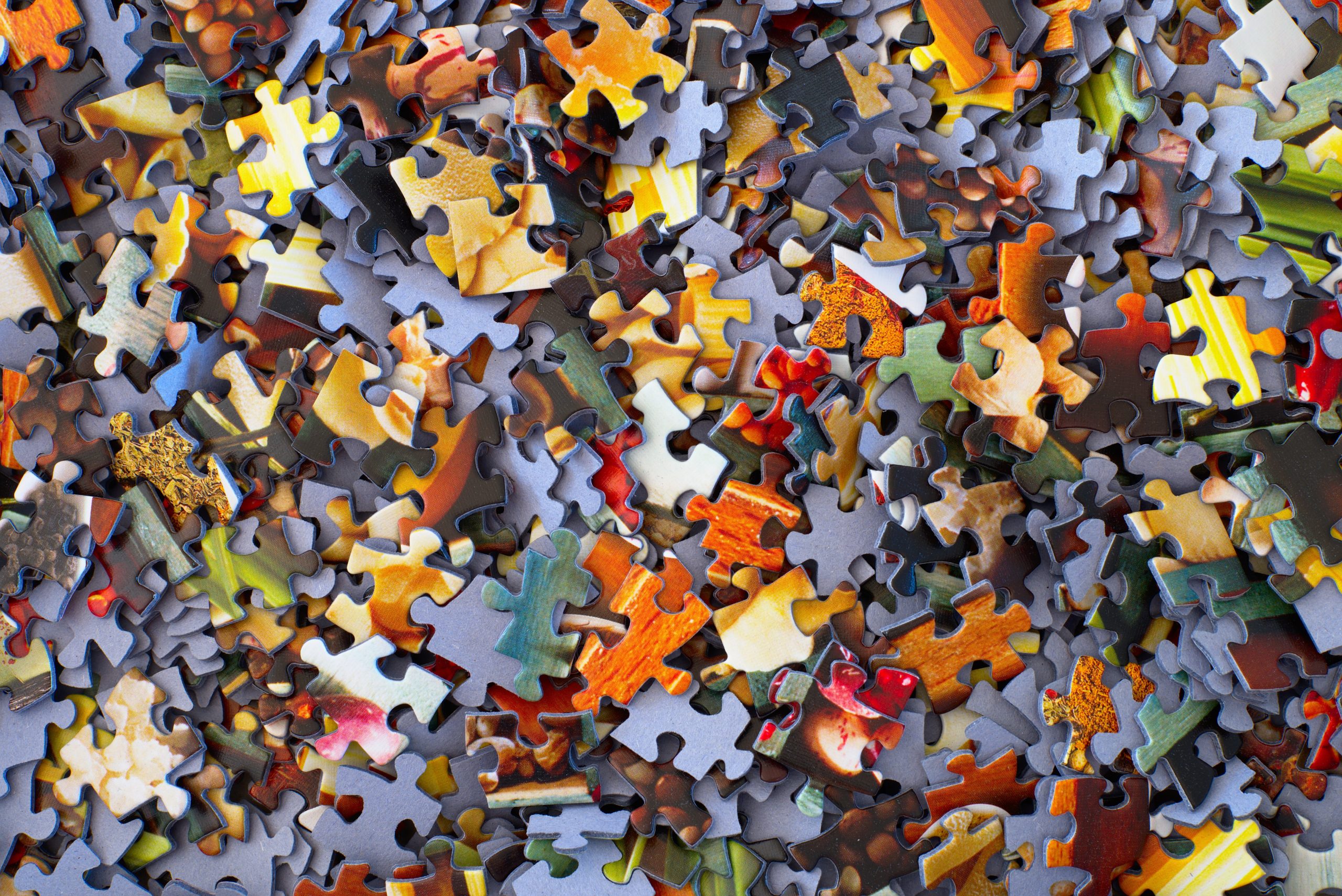 An assortment of jigsaw pieces